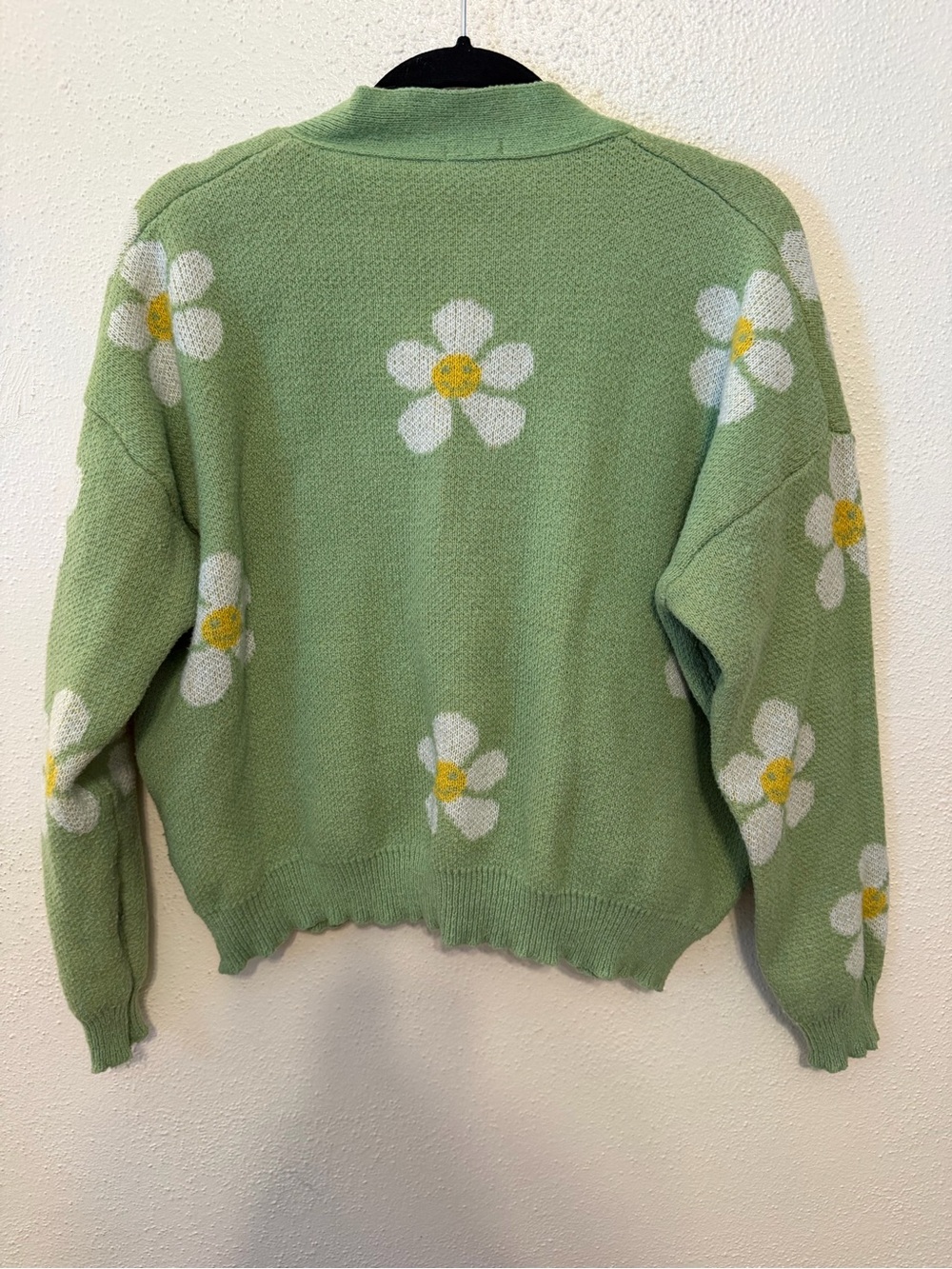 Earthbound Sage Green Daisy Knit Cardigan Sweater - Picture 6 of 7